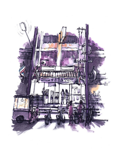 旅游插图泰国便利店夜间开放