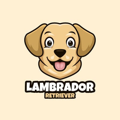 兰博拉多寻回犬可爱卡通狗标志宠物店宠物护理动物