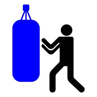 男子拳击拳击袋图标