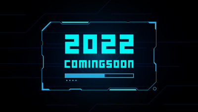 2022即将到来加载条框架未来hud霓虹灯矢量设计。