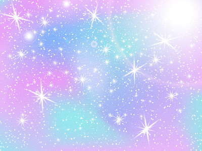 Unicorn rainbow background. Holographic sky