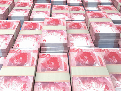 菲律宾钞票。Philippinepeso账单。PHP 50比索。商业、金融背景。