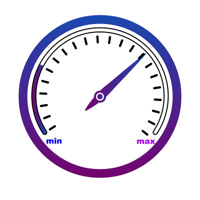Speedometr, odometer isolated icon on white backgr