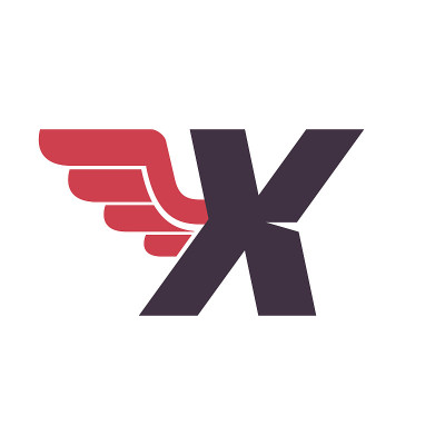 X字母与机翼图标设计模板。