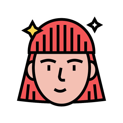 女人角蛋白后用彩色图标矢量插图