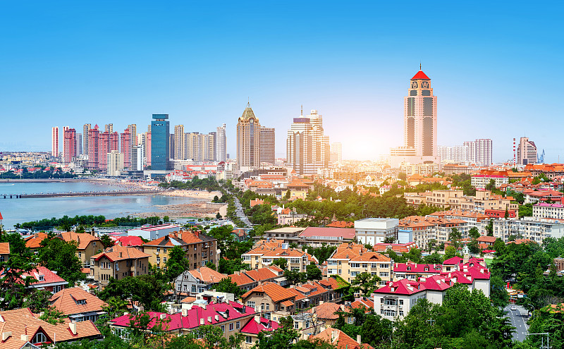 中国青岛的德国式历史建筑。