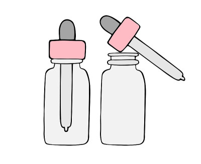 矢量手绘涂鸦素描彩色油精瓶