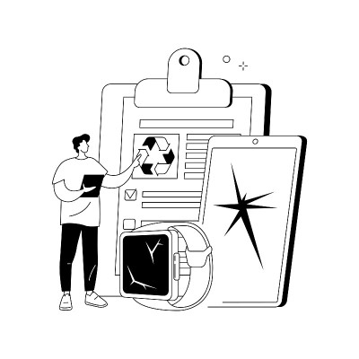 电子垃圾减少抽象概念矢量插图。