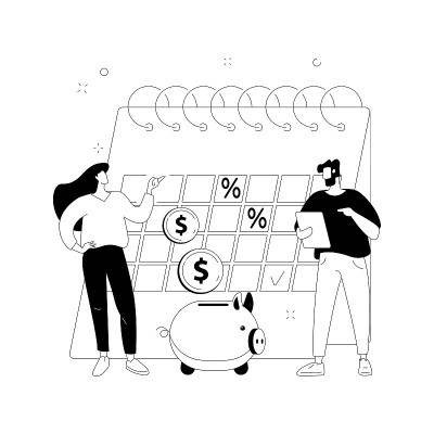 早期付款折扣抽象概念矢量插图。