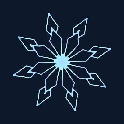 可爱的雪花，节日圣诞节设计独特的冬季象征