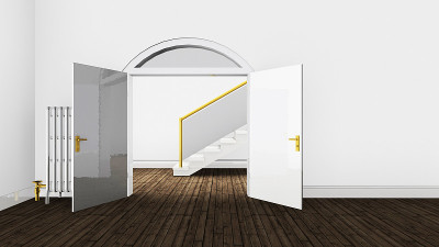 3D插画公寓改造旧建筑