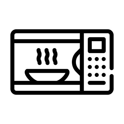 微波炉线图标矢量符号插图