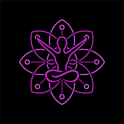 深奥紫罗兰色莲花曼荼罗冥想符号标志插图