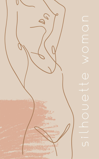 One line woman body silhouette. Woman figure in tr