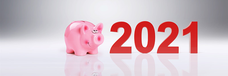 新年快乐。在2021年开始。三维演示