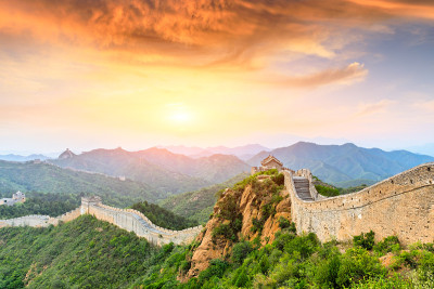 中国的长城在金山岭