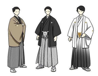 和服艳丽的袴男