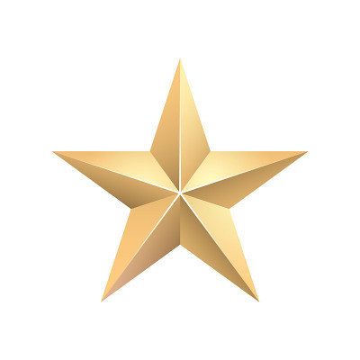 金色3d明星与亮点。
