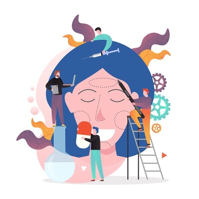 整形外科矢量概念为网页横幅，网站页面