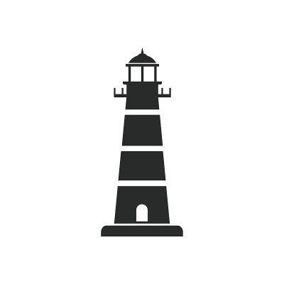灯塔图标矢量设计插图