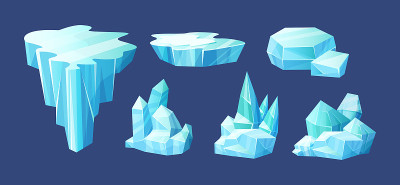 冰晶，冰山，碎冰，冰柱