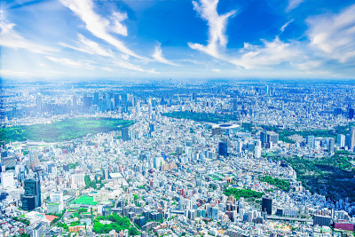 东京市中心的鸟瞰图