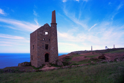 Wheal Owles，废弃的锡矿引擎房，英国康沃尔