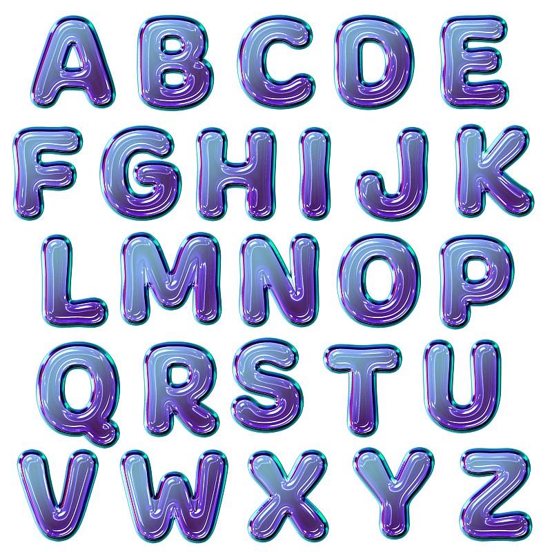 蓝色的字母