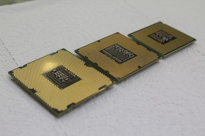 英特尔处理器cpu特写电脑775引脚