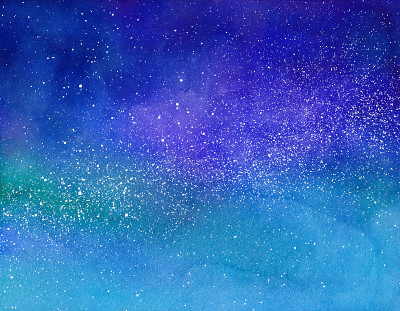 水彩插图的形象的夜空。银河系。