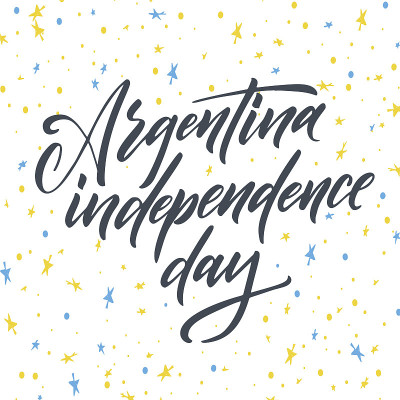 Argentina greeting card design. Calligraphy letter