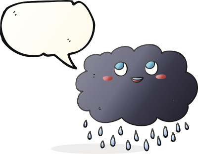 讲话泡泡卡通雨云