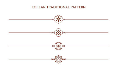 韩国传统线条图案。亚洲风格。中国文化。抽象的图解说明。韩国、中国的象征