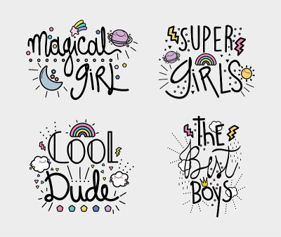 handwritten messages background flat design