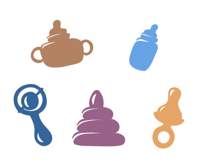 Set icons items for the newborn baby