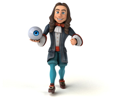 3D插图的卡通人在历史巴洛克服装
