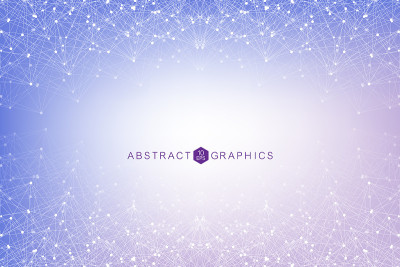 几何抽象背景与连接的线和点。结构分子和通信。科学的设计理念。医学技术科学背景矢量图