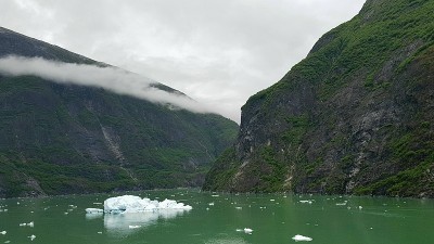 漂浮在美国阿拉斯加州特蕾西海湾附近的冰山