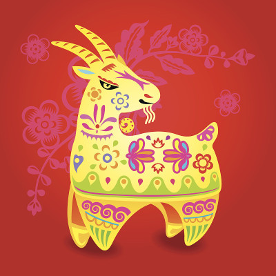 中国色春节羊插图