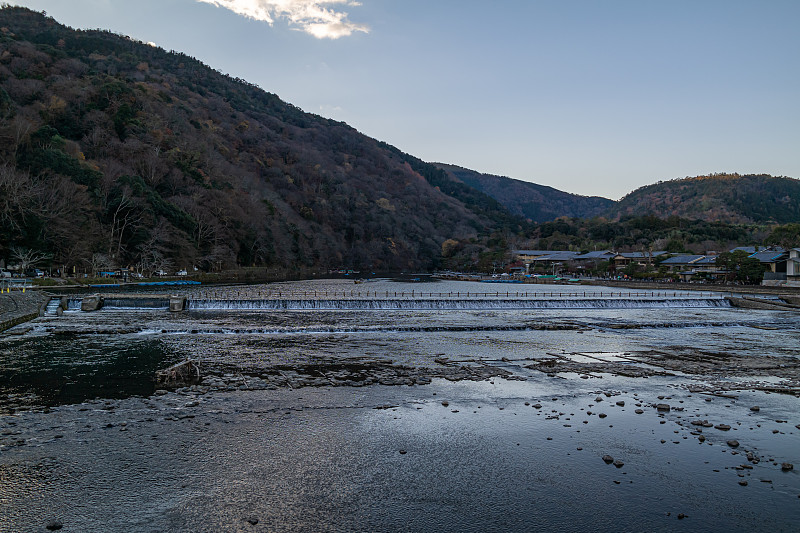 日本京都岚山地区的这条河。