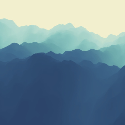 山的风景。多山的地形。