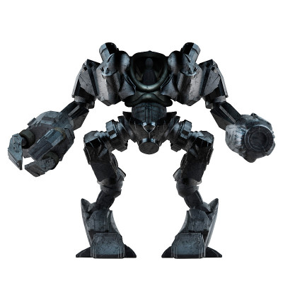 孤立的3d图像金属机械机器人战士。