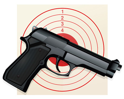 手枪和射击目标