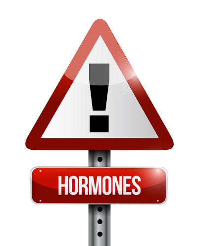 Hormones warning sign illustration design