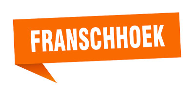 Franschhoek贴纸。橙色Franschhoek路标指针标志