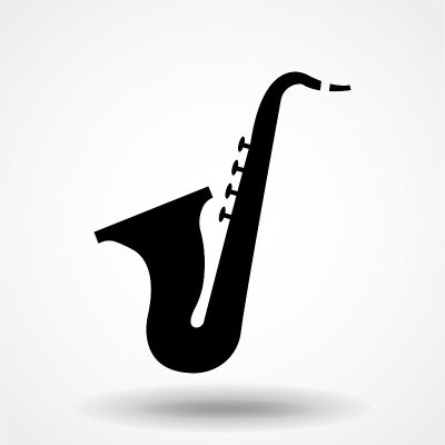 Saxophone trumpet vector icon. Saxophone symbol. S