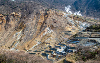 箱根的大浪谷硫磺山