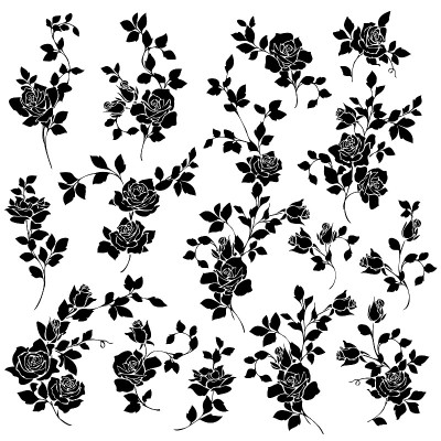 美丽的玫瑰插图素材收藏，