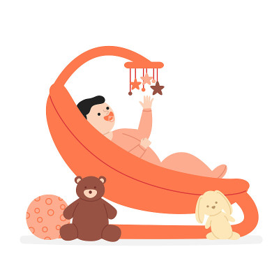 婴儿保镖矢量插图中的小孩。