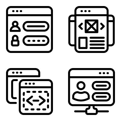 Solid Icons of Websites and Webpages